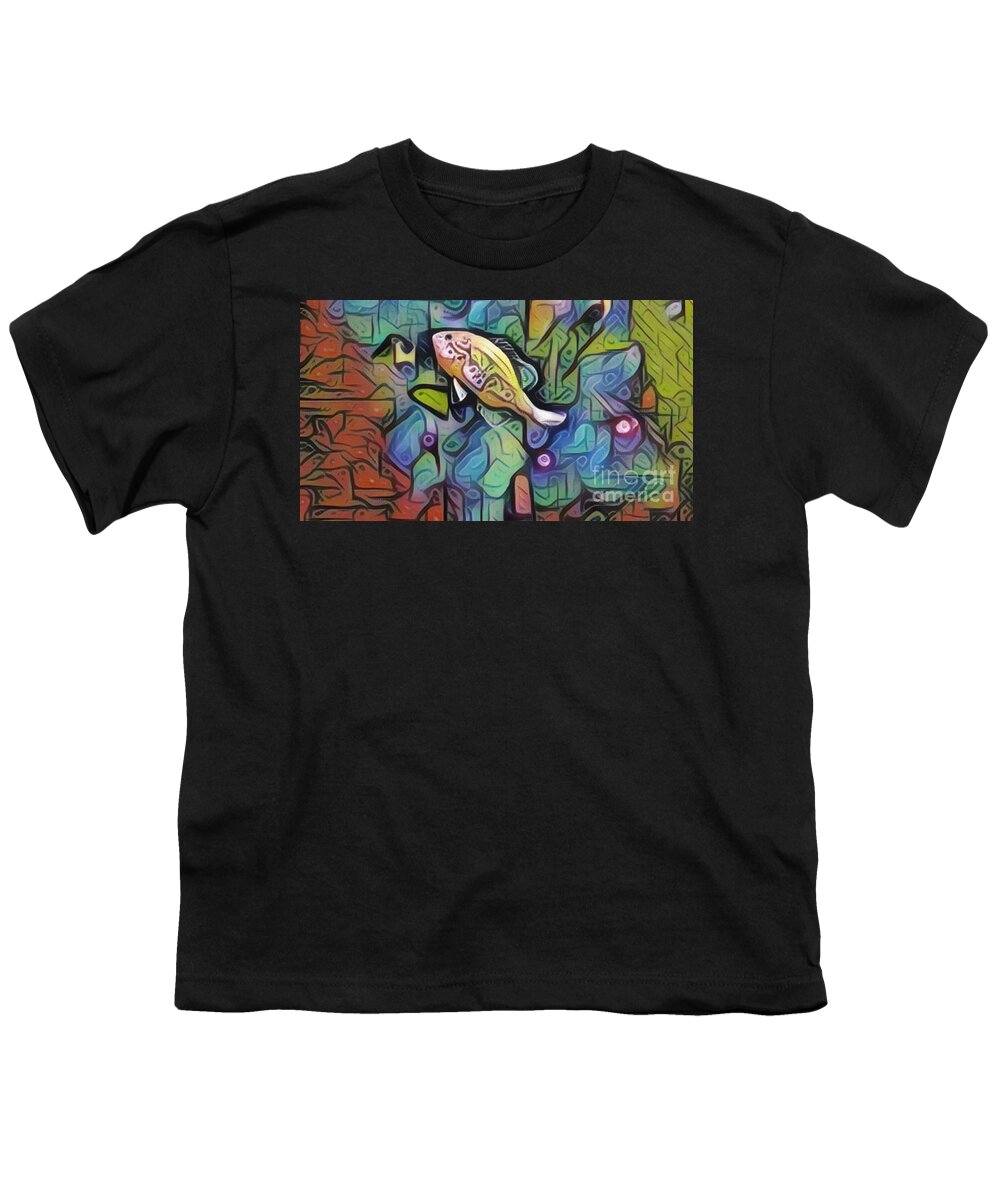 Pink Youth T-Shirt featuring the digital art The fish by Jennifer E Doll