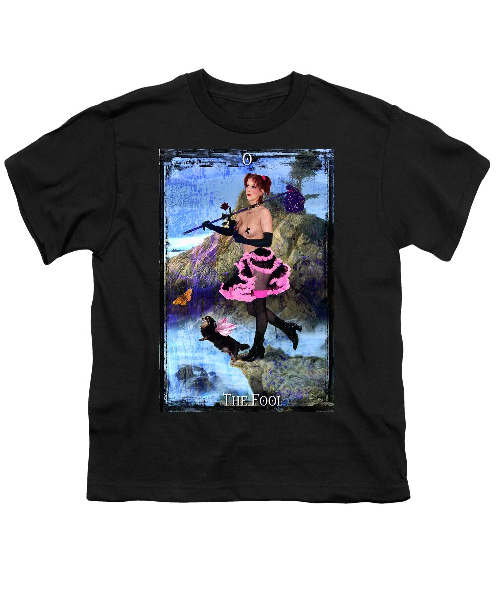 Tarot Youth T-Shirt featuring the digital art The Fool by Tammy Wetzel