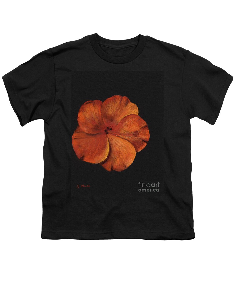 Hibiscus Youth T-Shirt featuring the painting The Hibiscus by Ginny Neece
