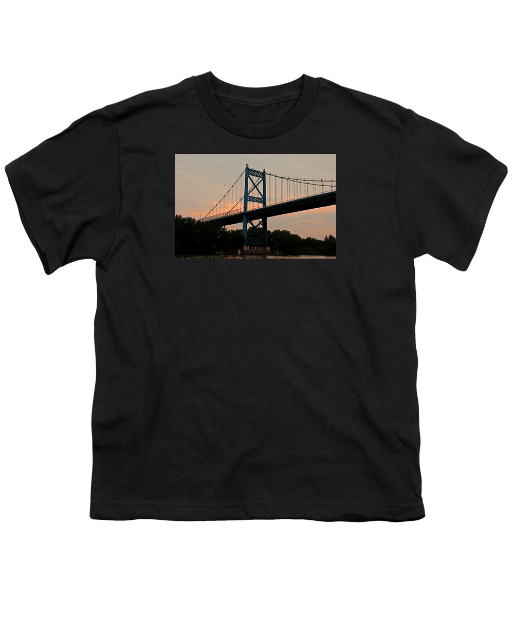 The High Level Youth T-Shirt featuring the photograph The High Level aka Anthony Wayne Bridge I by Michiale Schneider