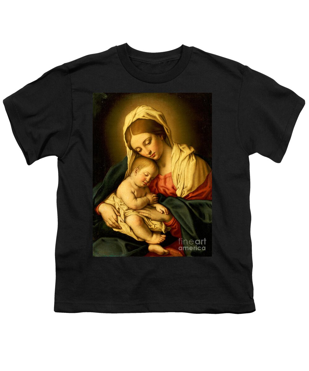 Mary Youth T-Shirt featuring the painting The Madonna and Child by Il Sassoferrato