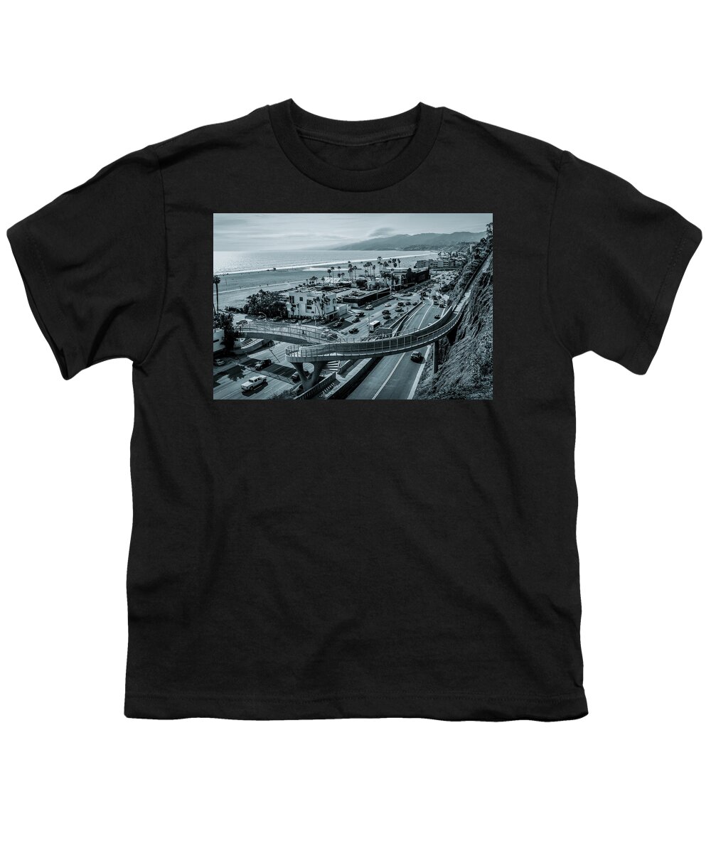 Pacific Coast Highway Overpass Youth T-Shirt featuring the photograph The New P C H Overpass by Gene Parks