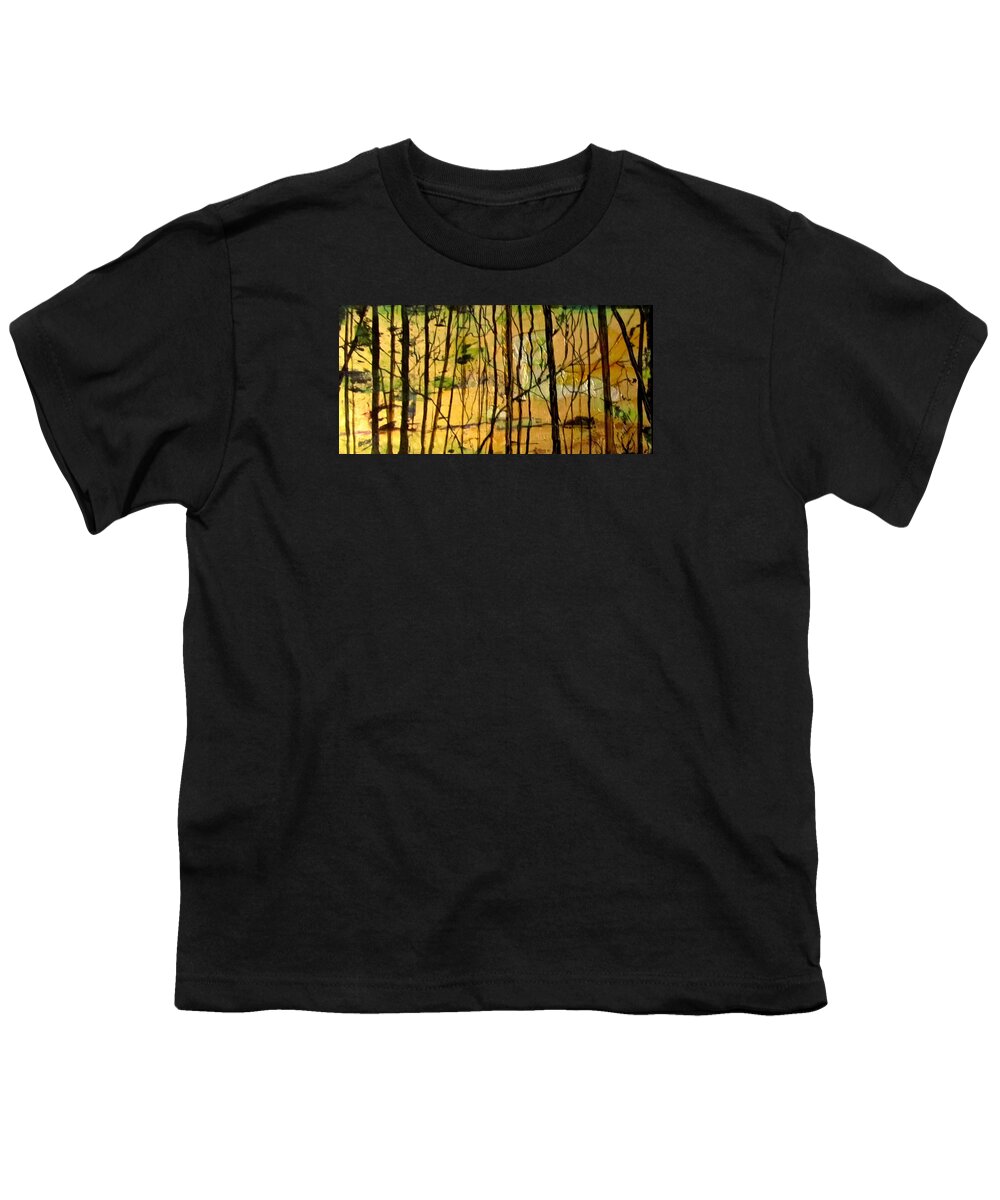 Gold Leaf Youth T-Shirt featuring the painting The Way by Barbara O'Toole