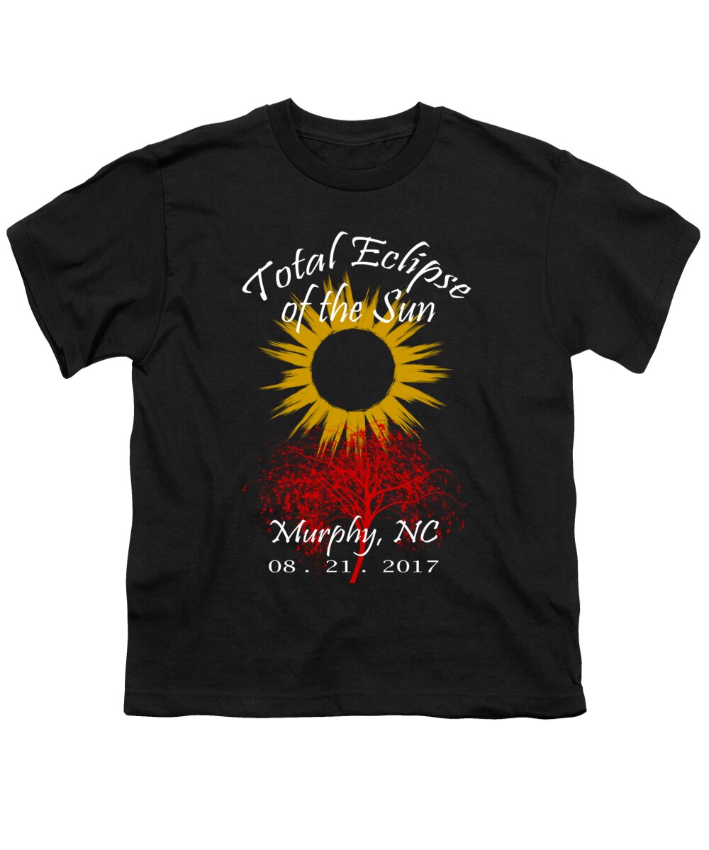 Total Youth T-Shirt featuring the digital art Total Eclipse T-shirt Art Murphy NC by Debra and Dave Vanderlaan