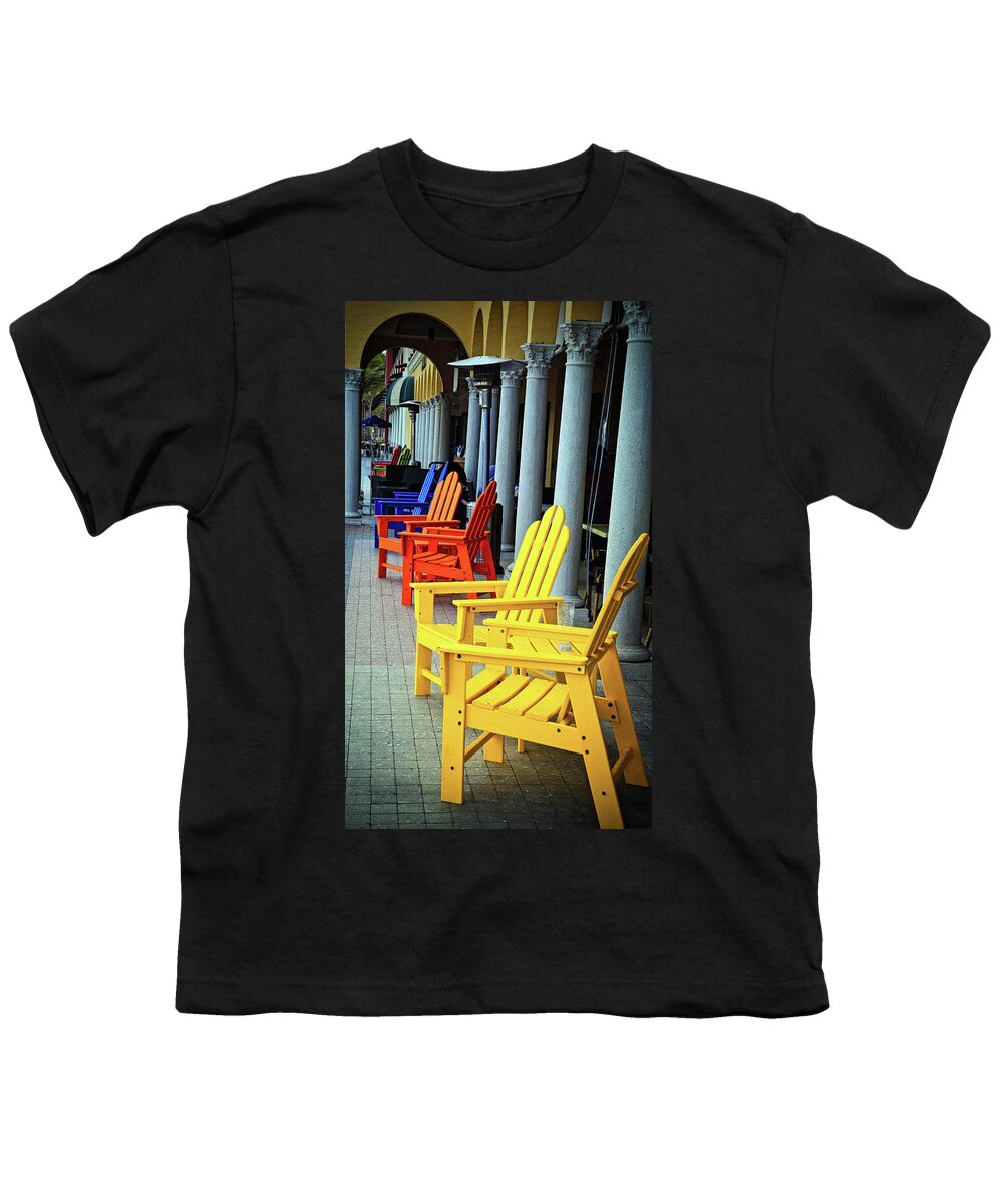 Chairs Youth T-Shirt featuring the photograph Tropical Seating by Lynn Bauer
