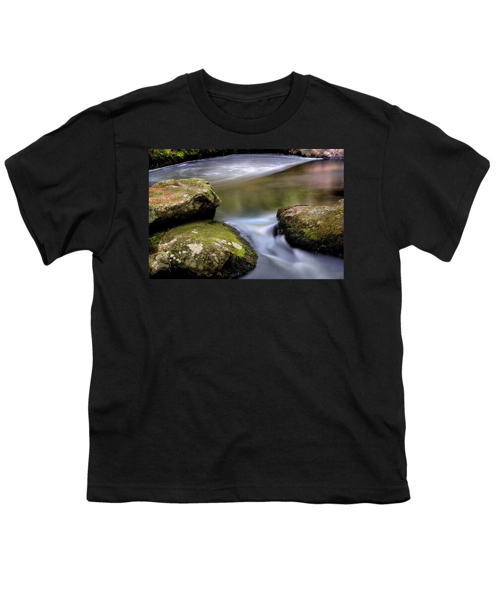 Gulf Road Waterfalls. Chesterfield New Hampshire Youth T-Shirt featuring the photograph Tucker Falls Rocks by Tom Singleton