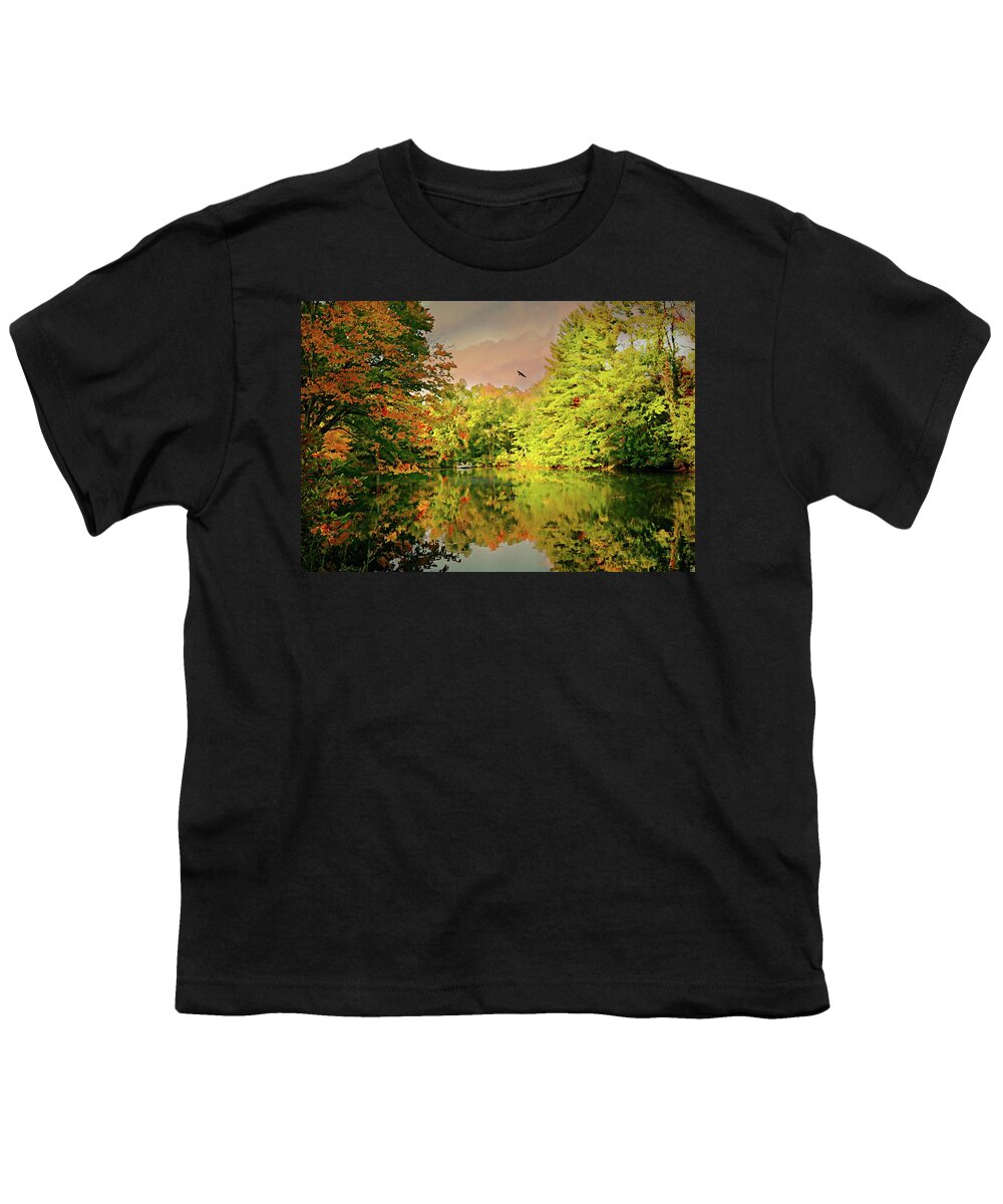 Autumn Landscape Youth T-Shirt featuring the photograph Turn of River by Diana Angstadt