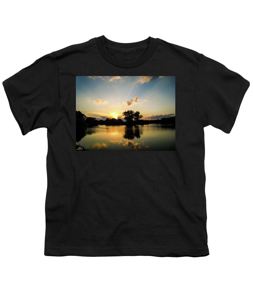 Sunset Youth T-Shirt featuring the photograph Twin Sunset by Bradley Dever