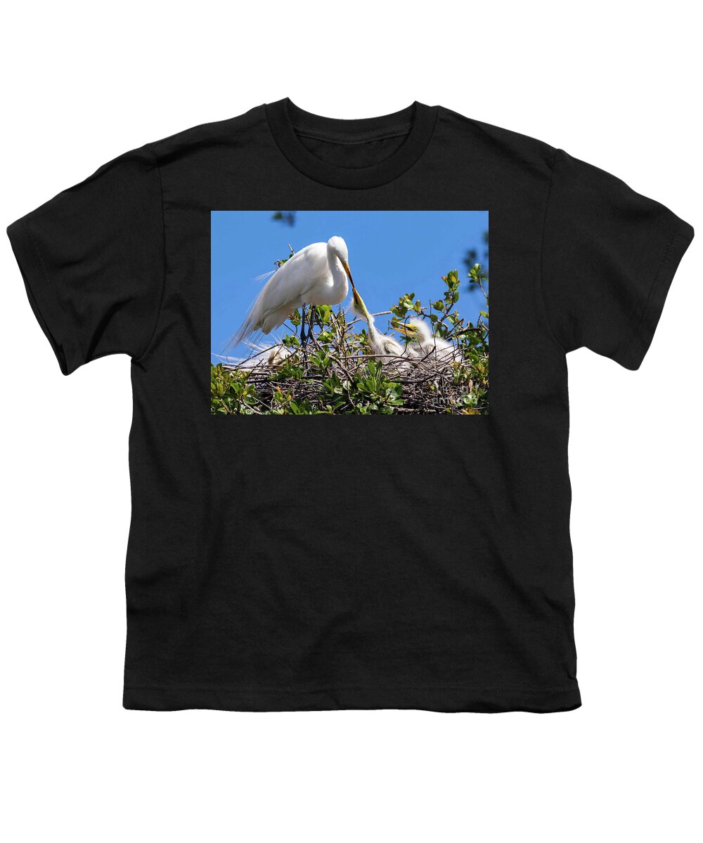 Egrets Youth T-Shirt featuring the photograph Unconditional Love by DB Hayes