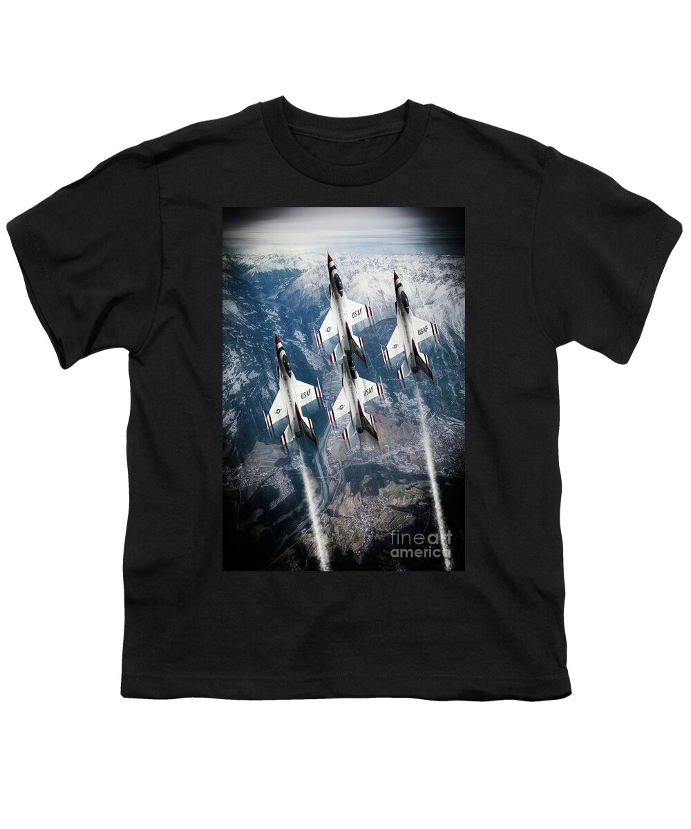 Thunderbirds Youth T-Shirt featuring the digital art USAF Thunderbirds by Airpower Art