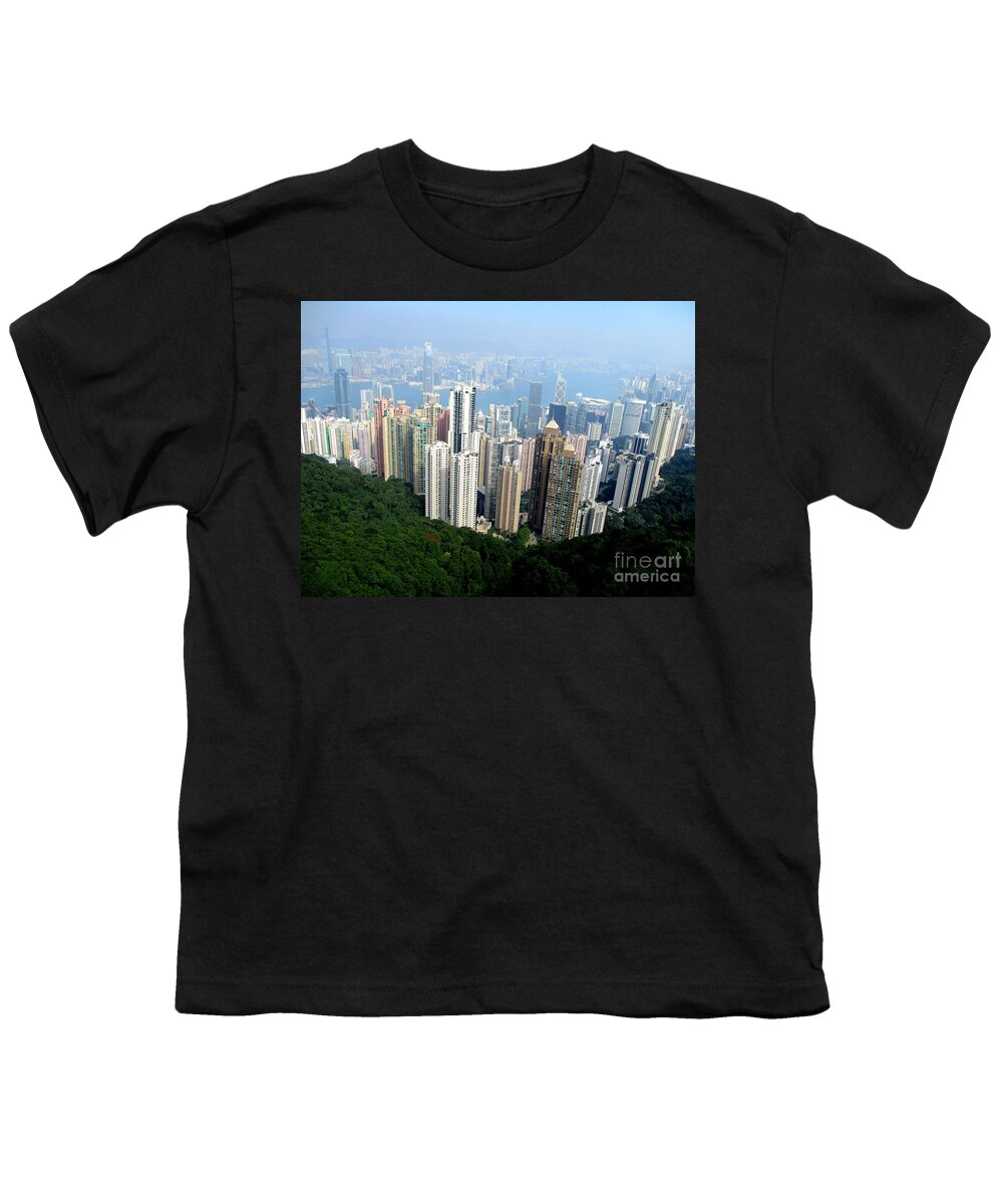 Hong Kong Youth T-Shirt featuring the photograph Victoria Peak 1 by Randall Weidner