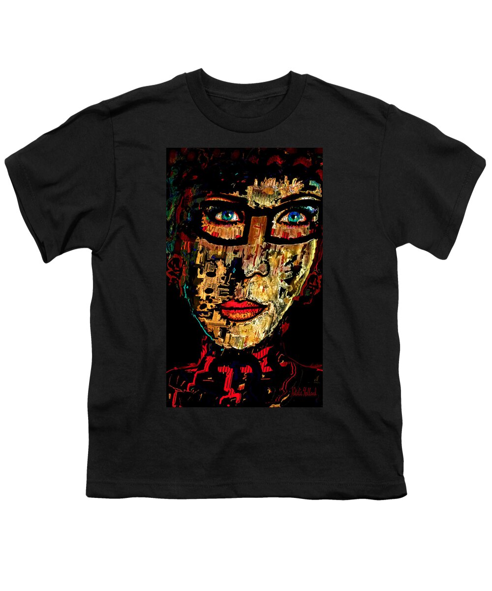 Portrait Youth T-Shirt featuring the mixed media Visionary Insight by Natalie Holland
