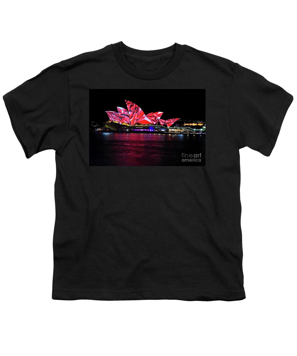 Photography Youth T-Shirt featuring the photograph Vivid Sydney 2014 - Opera House 3 by Kaye Menner by Kaye Menner