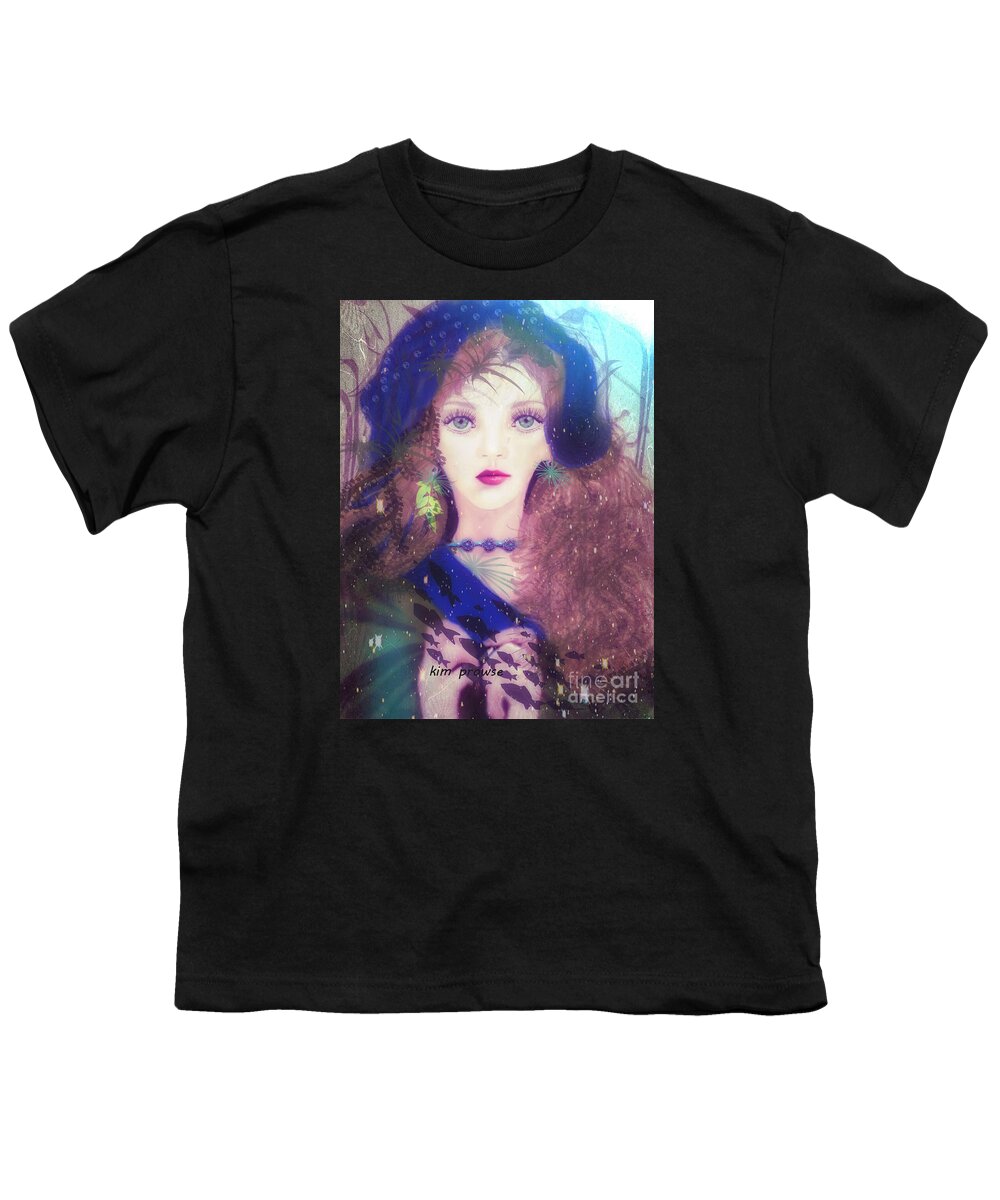 Portrait Youth T-Shirt featuring the mixed media Water West by Kim Prowse