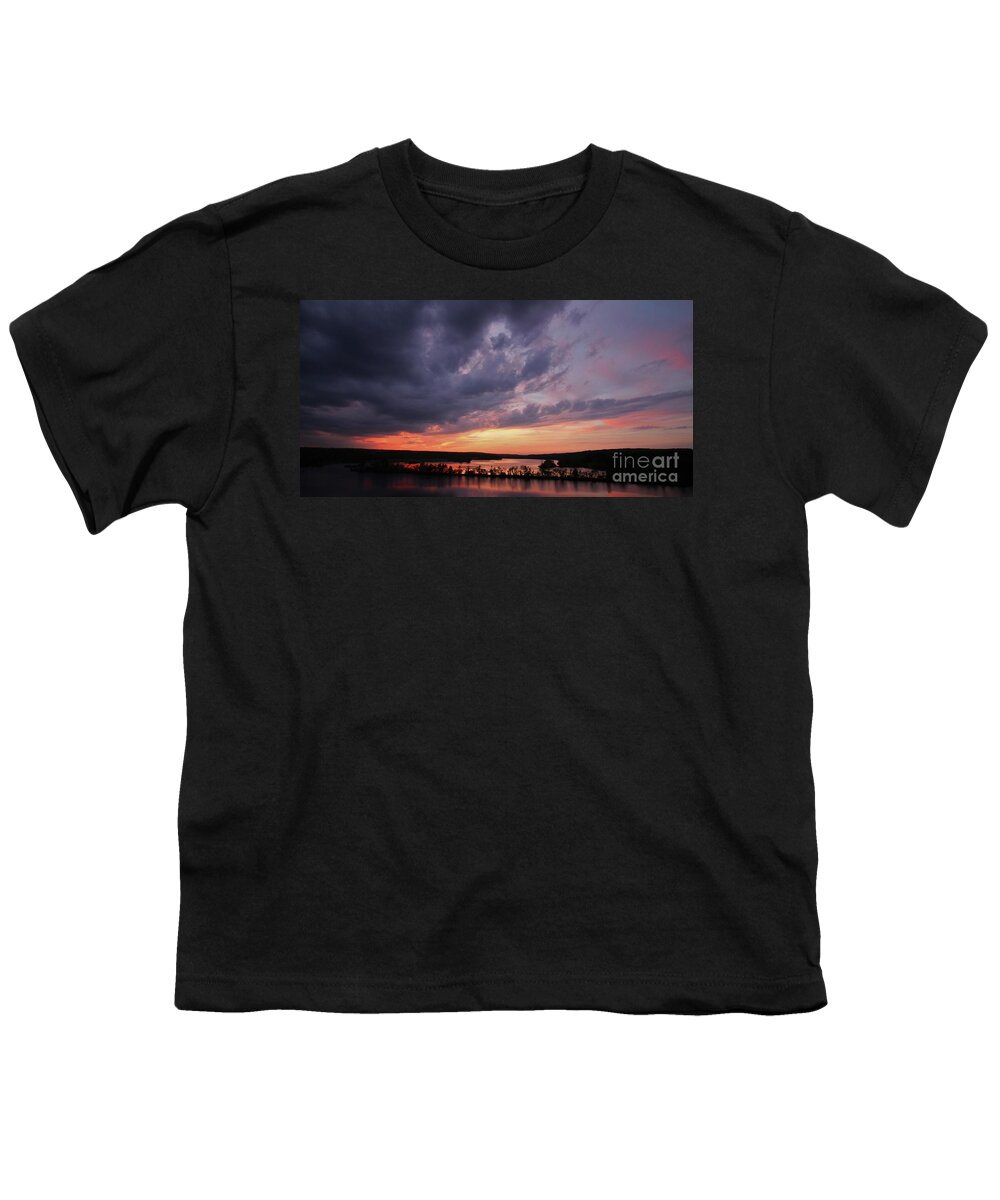 Sunset Youth T-Shirt featuring the photograph West Thompson Lake Spring Sunset by Neal Eslinger