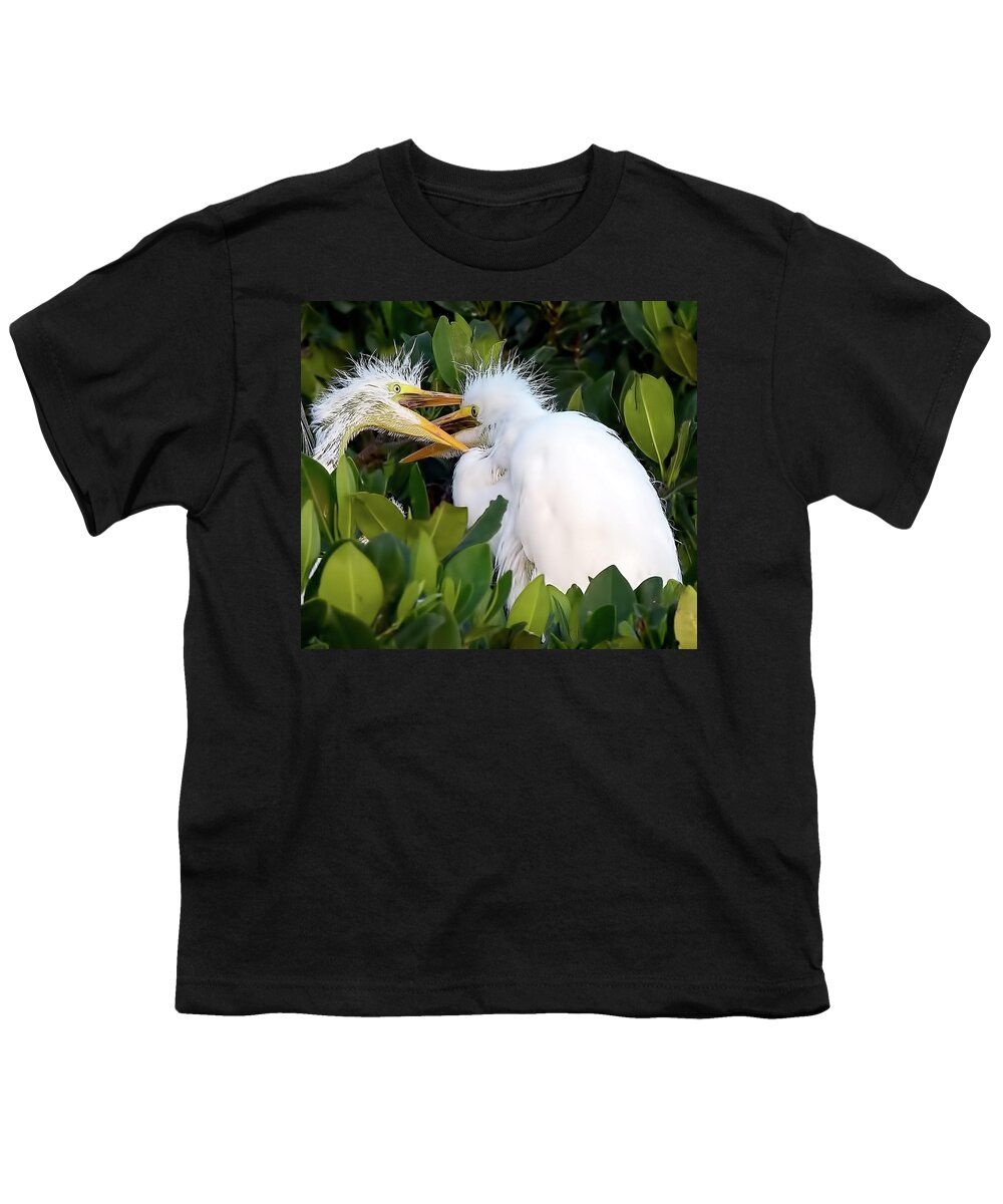 Rookery Youth T-Shirt featuring the photograph Who Gets To Eat First? by Richard Goldman