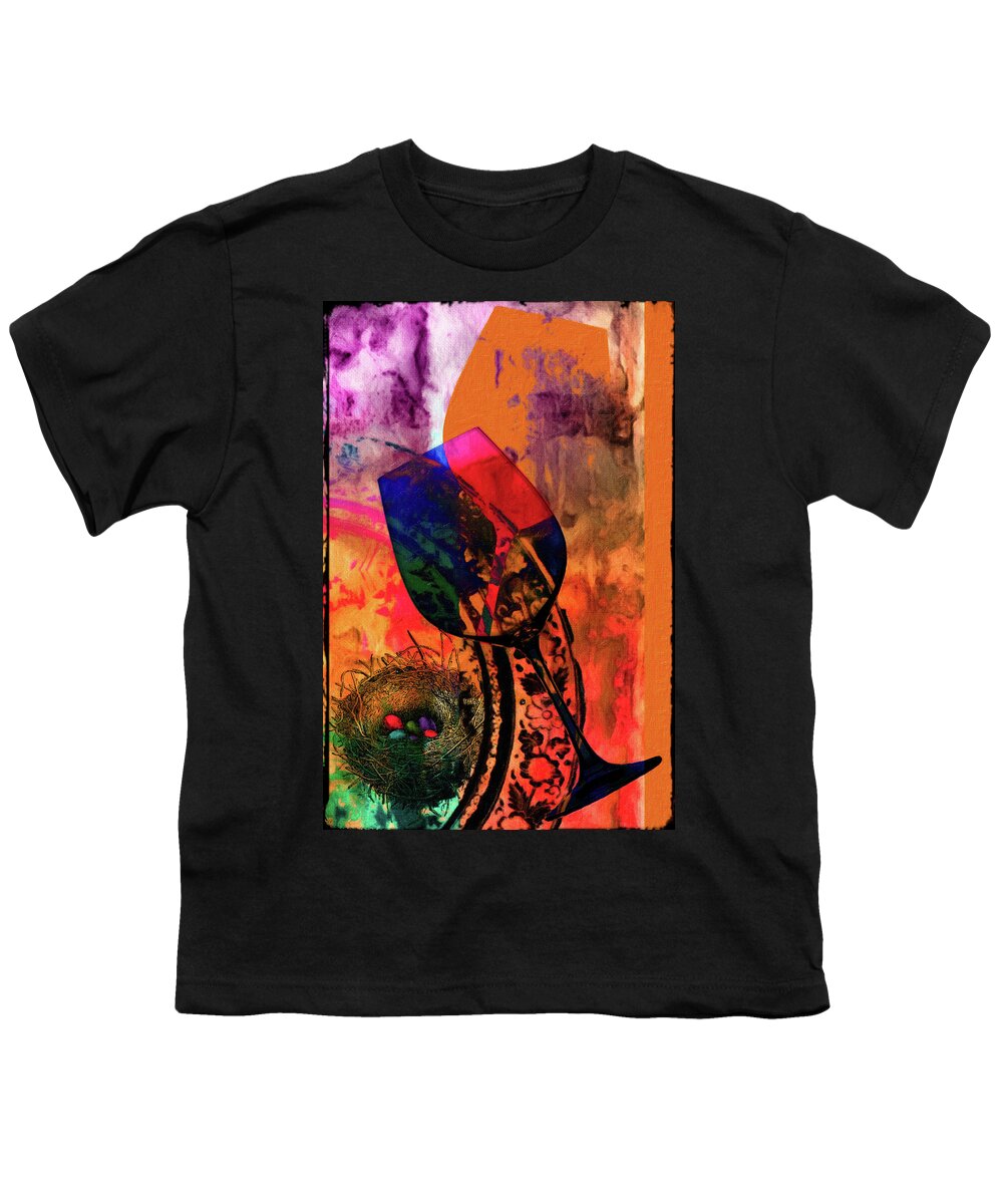 Wine Youth T-Shirt featuring the mixed media Wine Pairings 7 by Priscilla Huber
