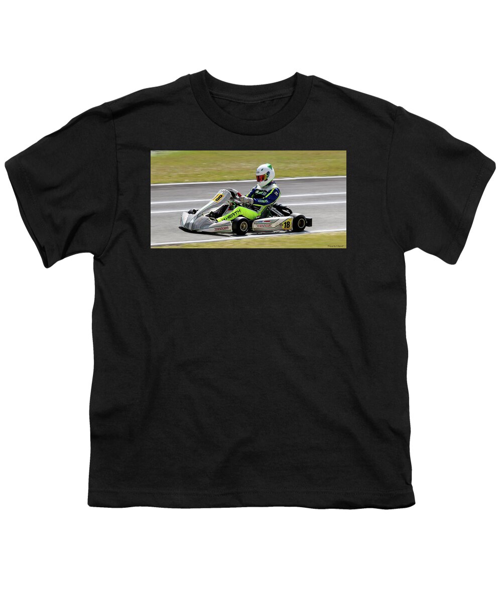 Wingham Go Karts  Youth T-Shirt featuring the photograph Wingham Go karts 08 by Kevin Chippindall