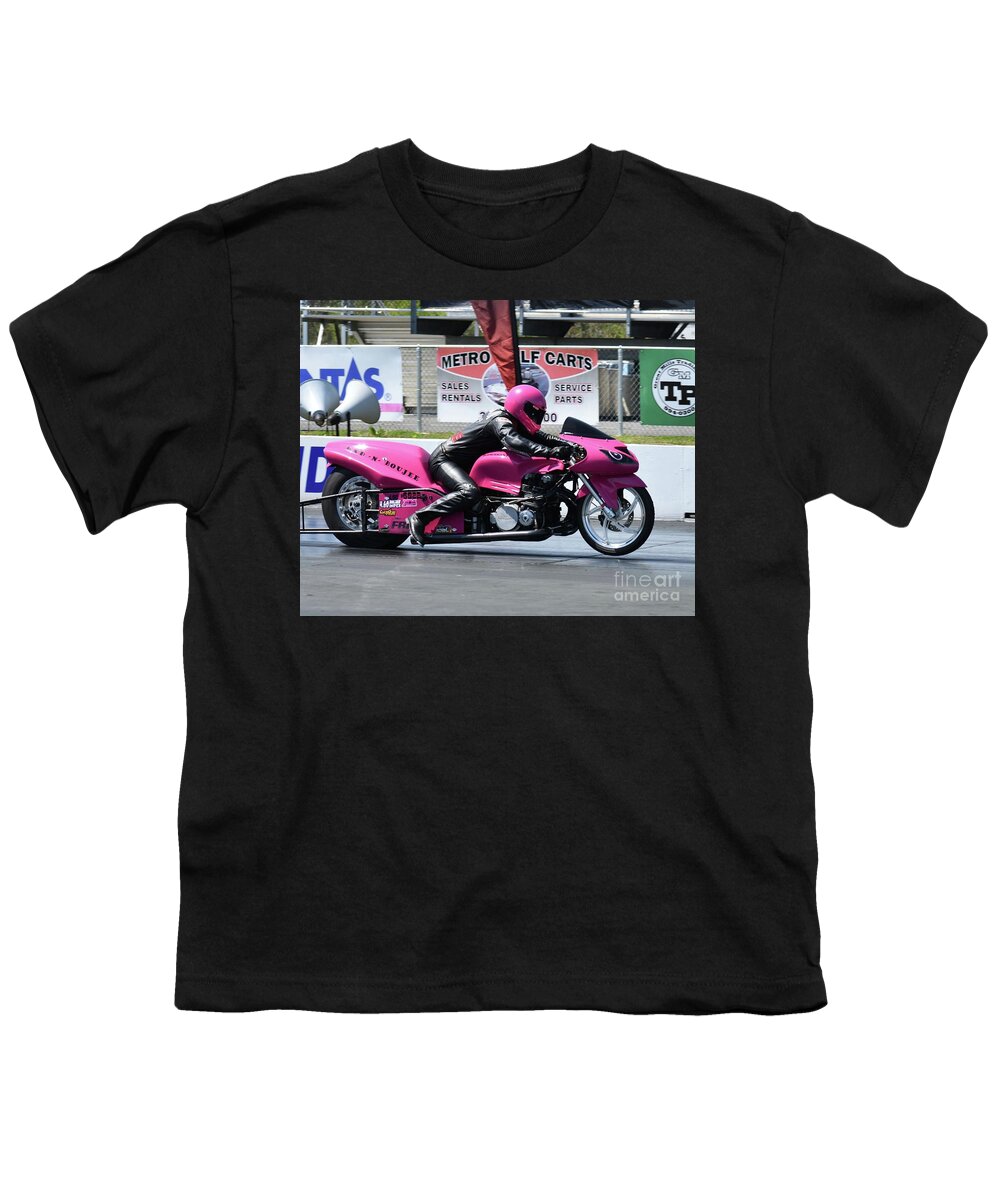 Motorcycle Youth T-Shirt featuring the photograph XDA Drag Racing 31 by Jack Norton
