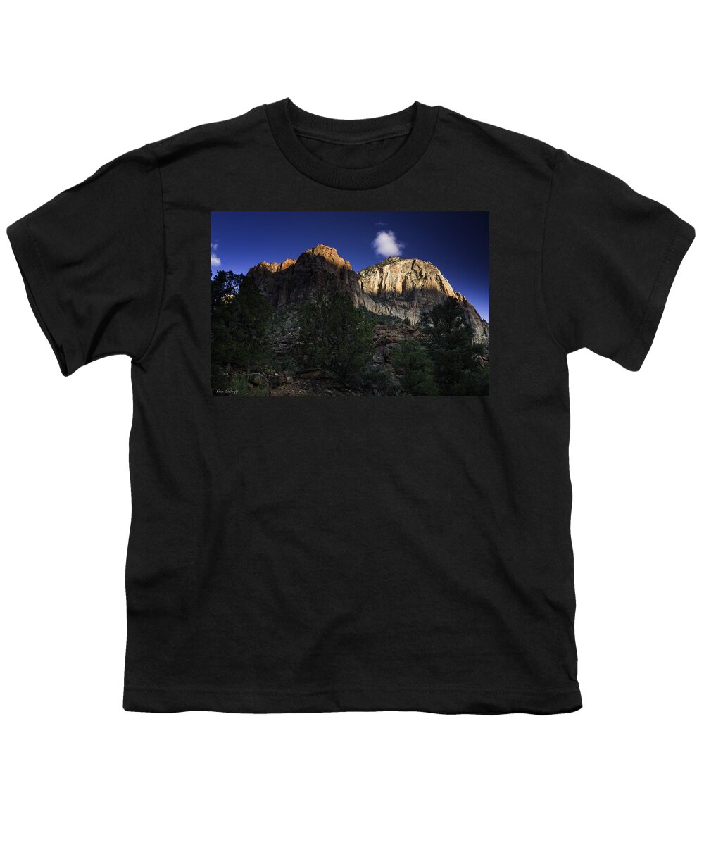 Utah Youth T-Shirt featuring the photograph Zion Sunset by Fran Gallogly