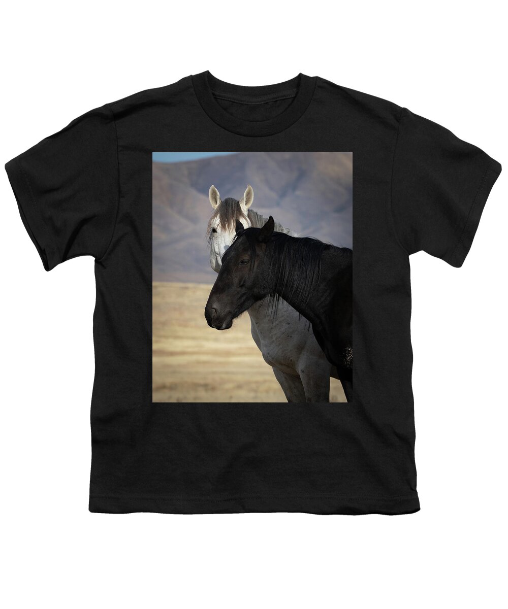 Wild Horses Youth T-Shirt featuring the photograph Contrasts #1 by Mary Hone