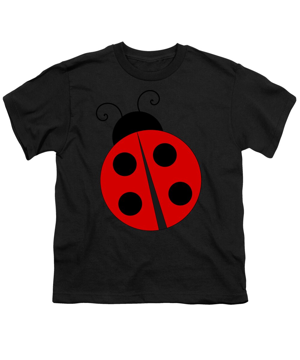 Cute Youth T-Shirt featuring the digital art Cute Ladybug #1 by Flippin Sweet Gear