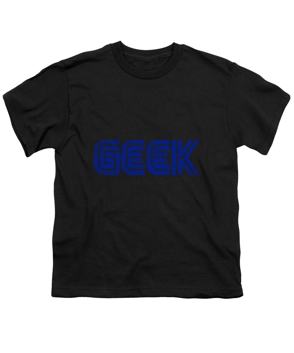 Cool Youth T-Shirt featuring the digital art Geek White Vintage #1 by Flippin Sweet Gear