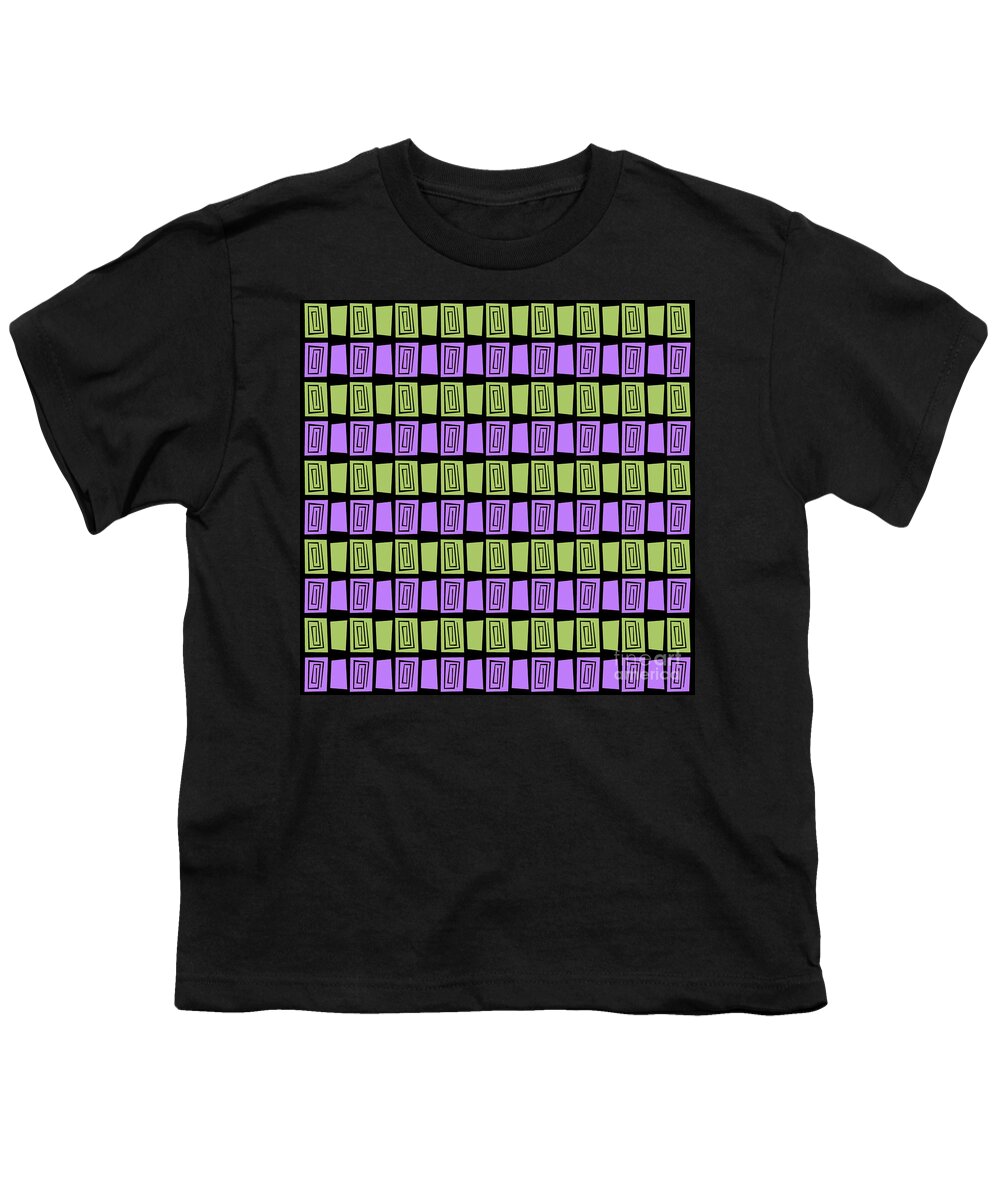 Mid Century Modern Youth T-Shirt featuring the digital art Mid Century Modern Maze by Donna Mibus