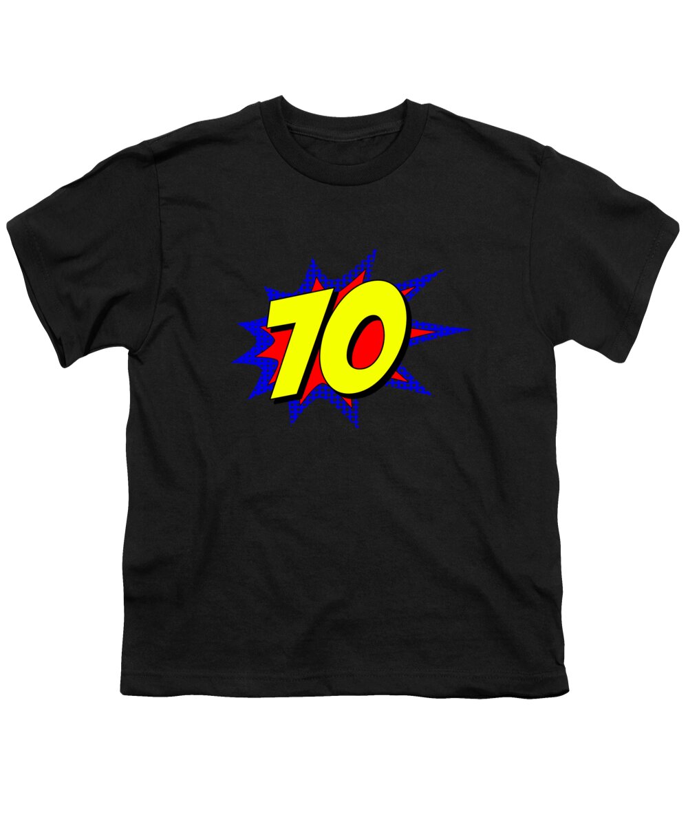 Cool Youth T-Shirt featuring the digital art Superhero 70 Years Old Birthday #1 by Flippin Sweet Gear