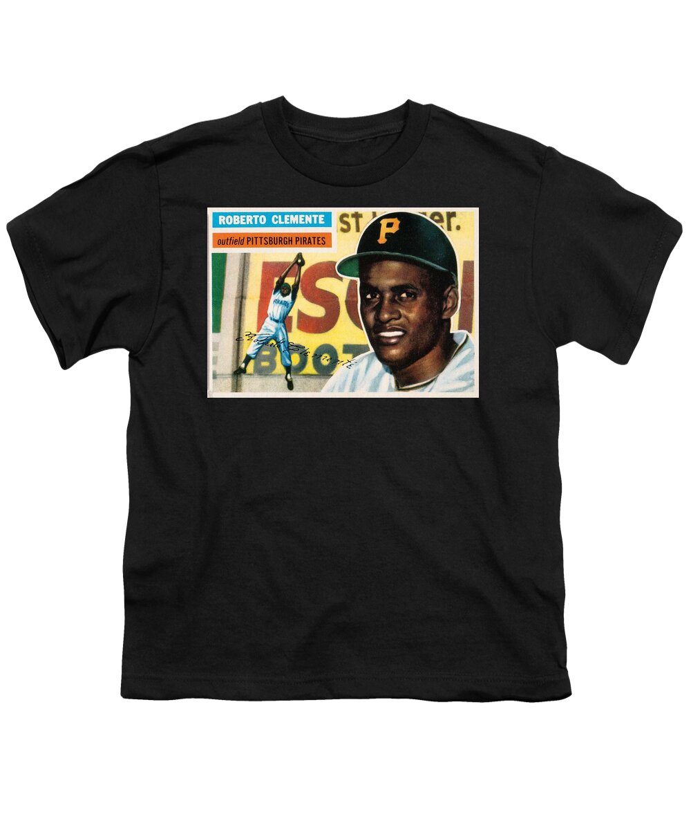 1956 Topps Roberto Clemente Gray Back Youth T-Shirt by Celestial