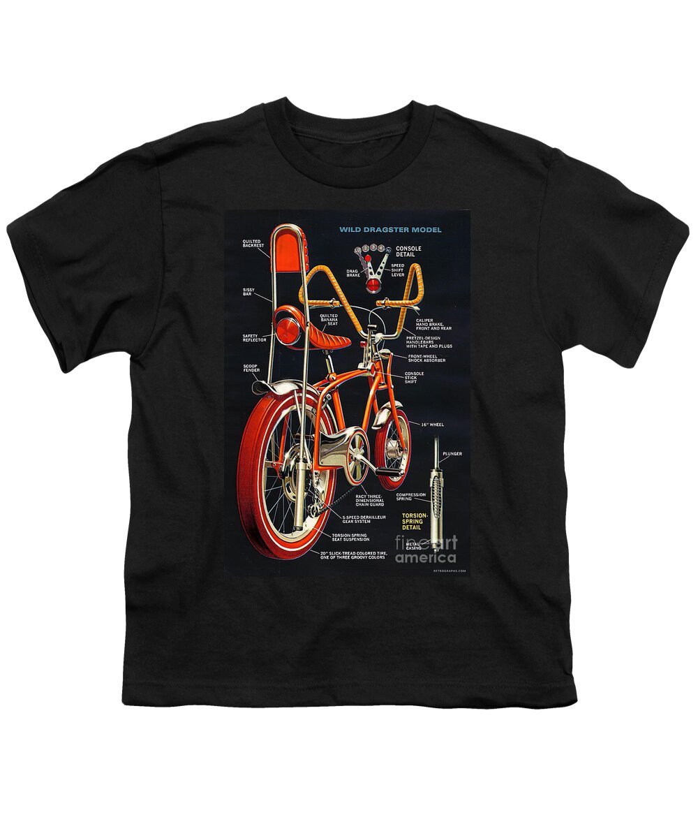 Vintage Youth T-Shirt featuring the mixed media 1960s Advertisement For Stingray Bicycle by Retrographs