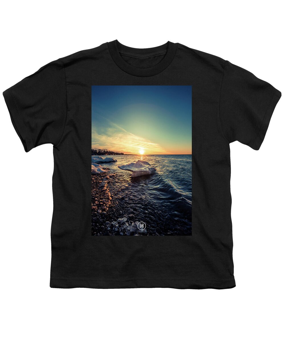 Beach Youth T-Shirt featuring the photograph Lake Erie Sunset #2 by Dave Niedbala