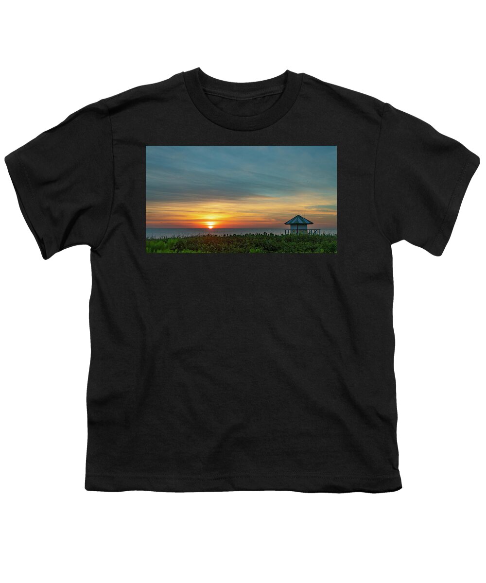 Florida Youth T-Shirt featuring the photograph Sunrise Lifeguard Station Delray Beach Florida #3 by Lawrence S Richardson Jr