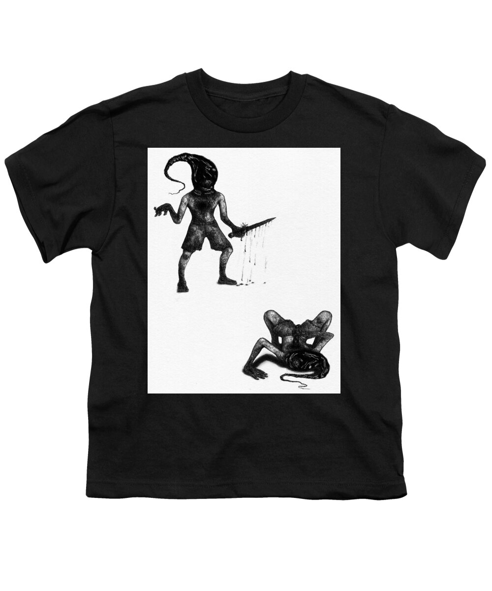 Horror Youth T-Shirt featuring the drawing Adriano The Darkstalker - Artwork by Ryan Nieves