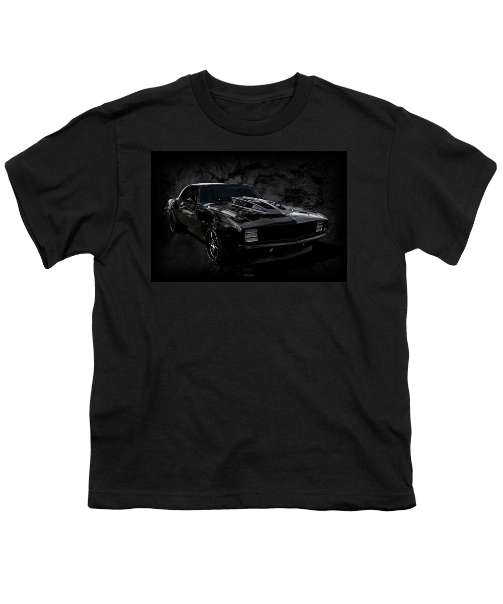 Car Youth T-Shirt featuring the photograph All Black Camaro by Keith Hawley