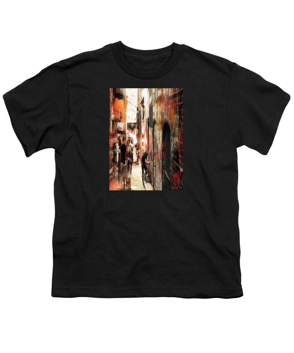 Alley Walk Youth T-Shirt featuring the photograph Melbourne Alley Walk Cityscape Photography by Bellesouth Studio