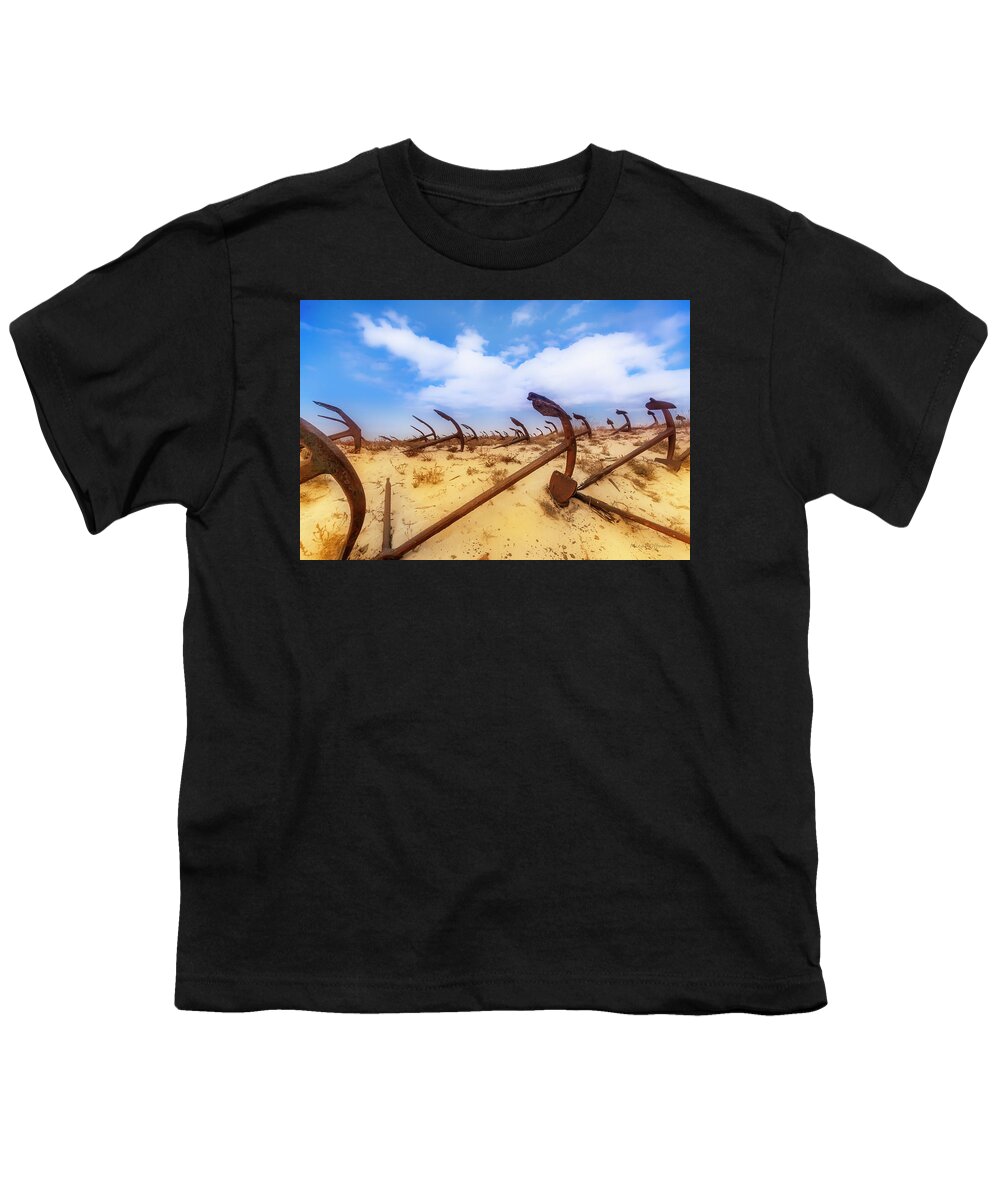 Anchors Graveyard Youth T-Shirt featuring the photograph Anchors graveyard by Micah Offman
