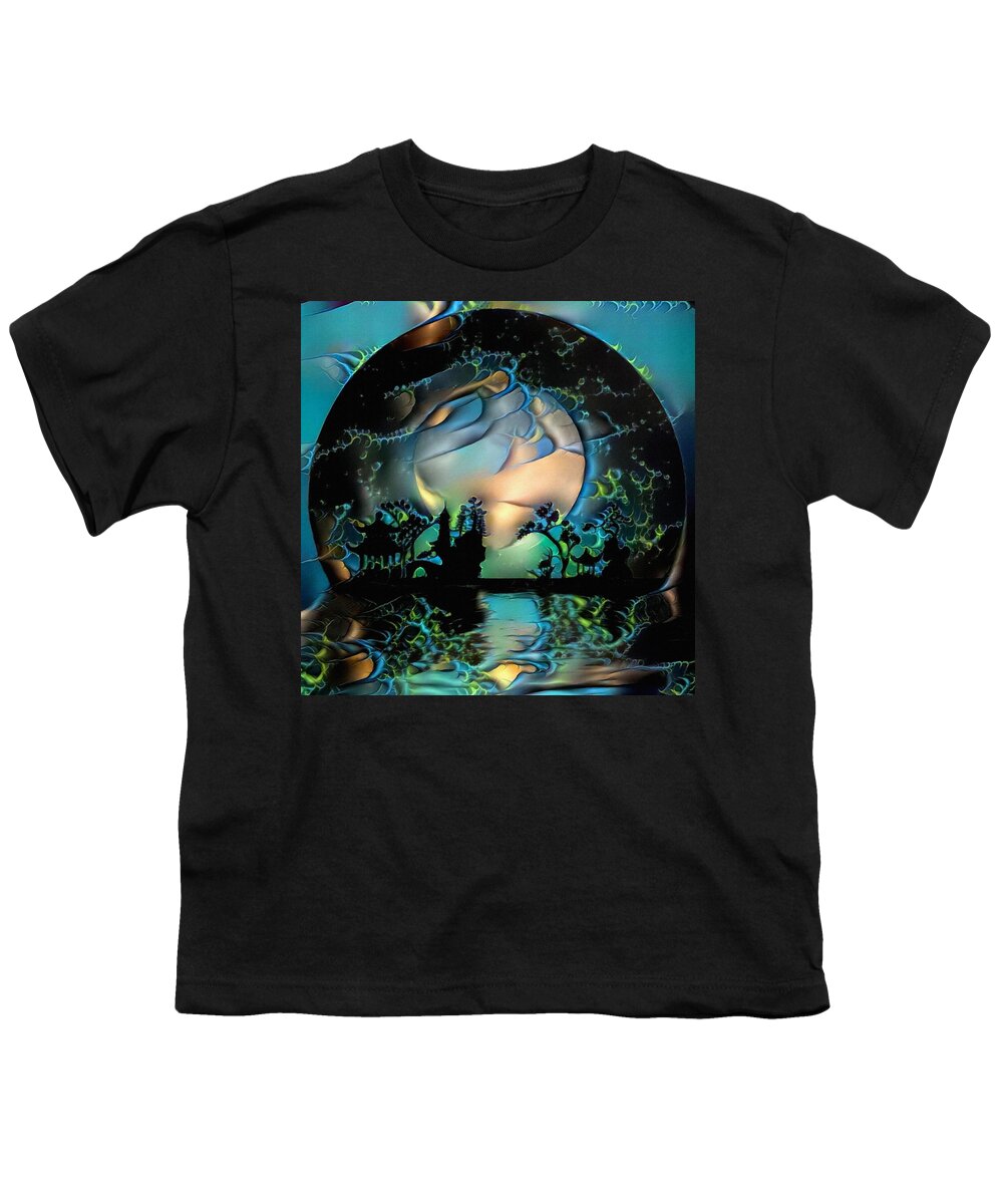 Abstract Youth T-Shirt featuring the digital art Asian night silhouettes by Bruce Rolff