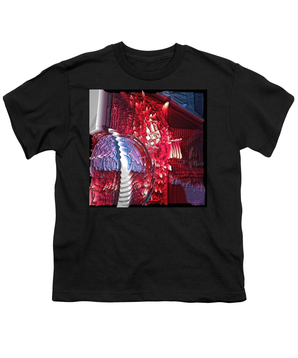 Atomic Youth T-Shirt featuring the digital art Atomic, Red, Planet, Abstract, Reality by Scott S Baker