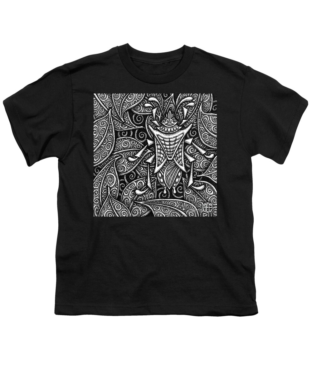 Pen And Ink Youth T-Shirt featuring the drawing Beetle Botanical Ink 2 by Amy E Fraser