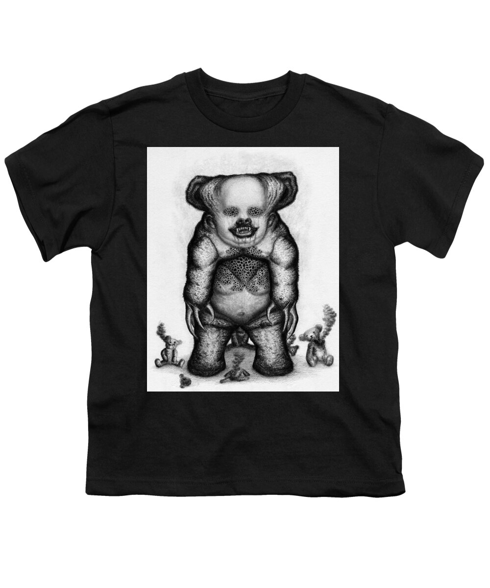 Horror Youth T-Shirt featuring the drawing Benjamin The Nightmare Bear Artwork by Ryan Nieves