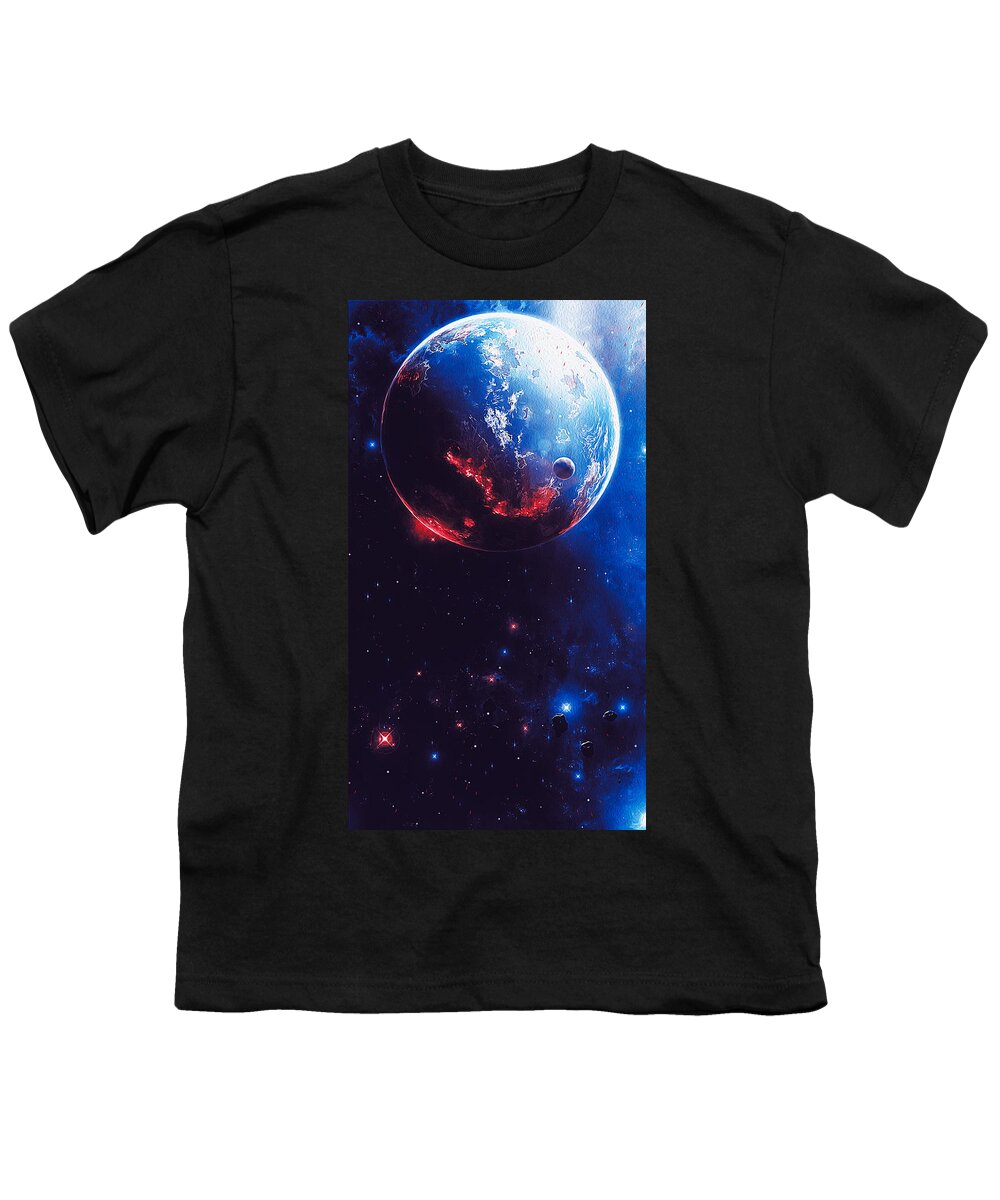 Home World Youth T-Shirt featuring the painting Beyond Infinity - 04 by AM FineArtPrints