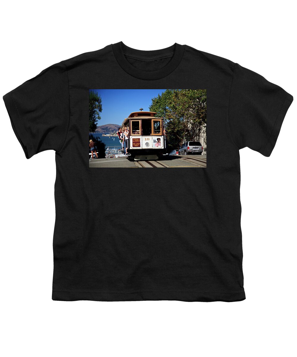 Estock Youth T-Shirt featuring the digital art Cable Car In San Francisco by Claudia Uripos
