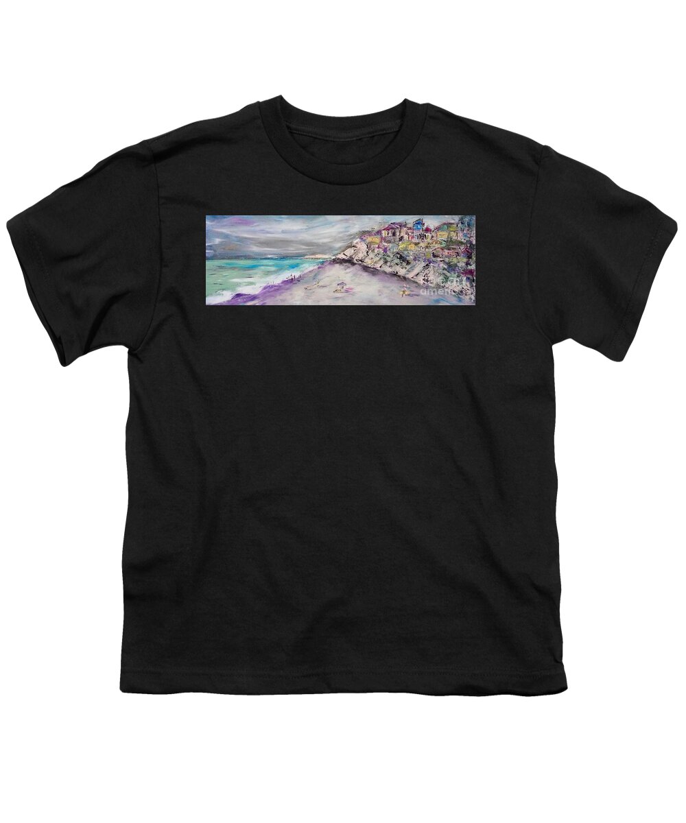 Wide Youth T-Shirt featuring the painting Carolina Beaches Whimsy Fun in Billboard Wide format by Patty Donoghue