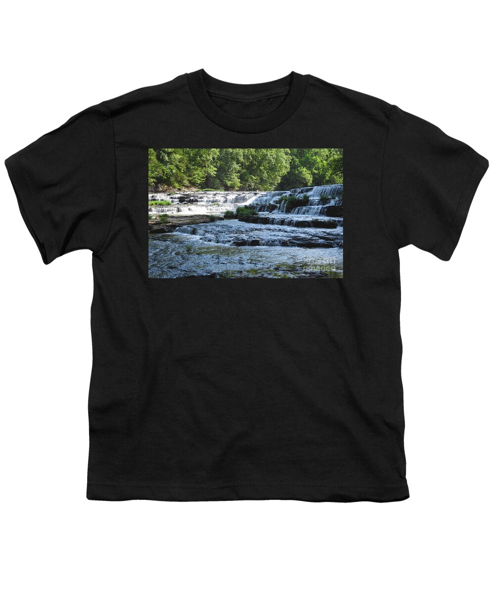 Burgess Falls Youth T-Shirt featuring the photograph Cascades At Burgess Falls 4 by Phil Perkins