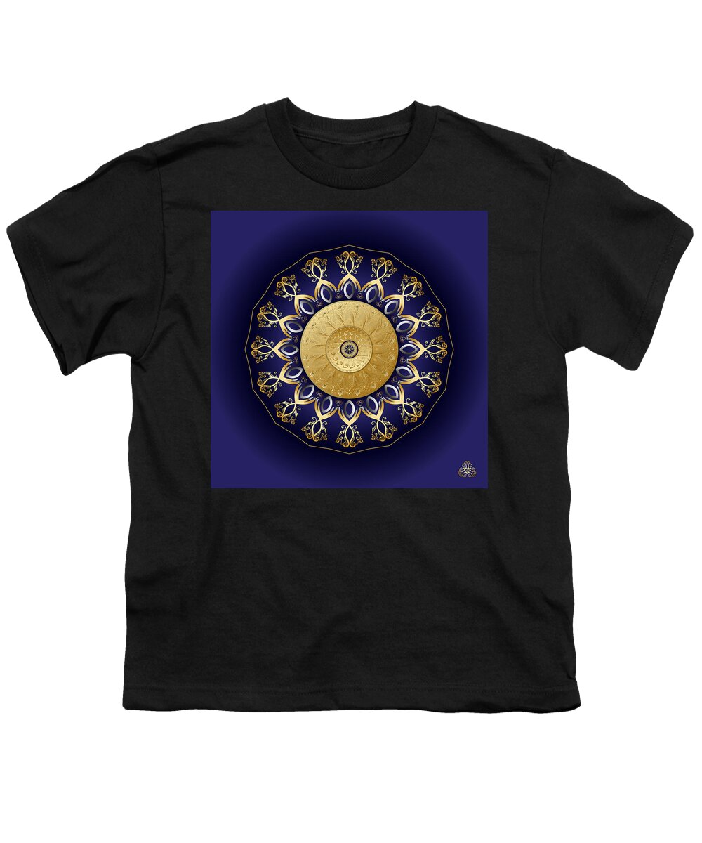 Mandala Youth T-Shirt featuring the digital art Circumplexical No 4024 by Alan Bennington