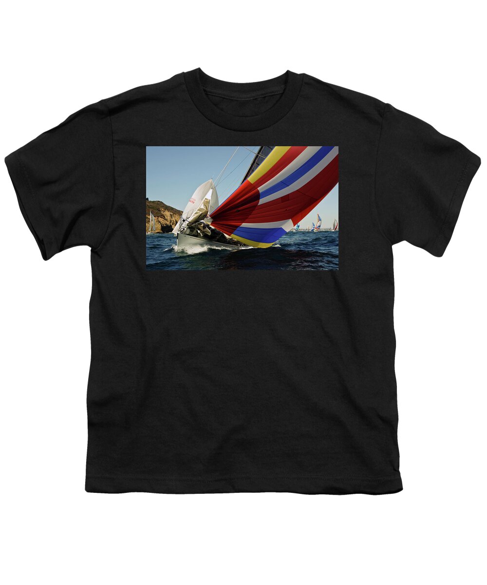 Sailing Youth T-Shirt featuring the photograph Colorful spinnaker run by David Shuler