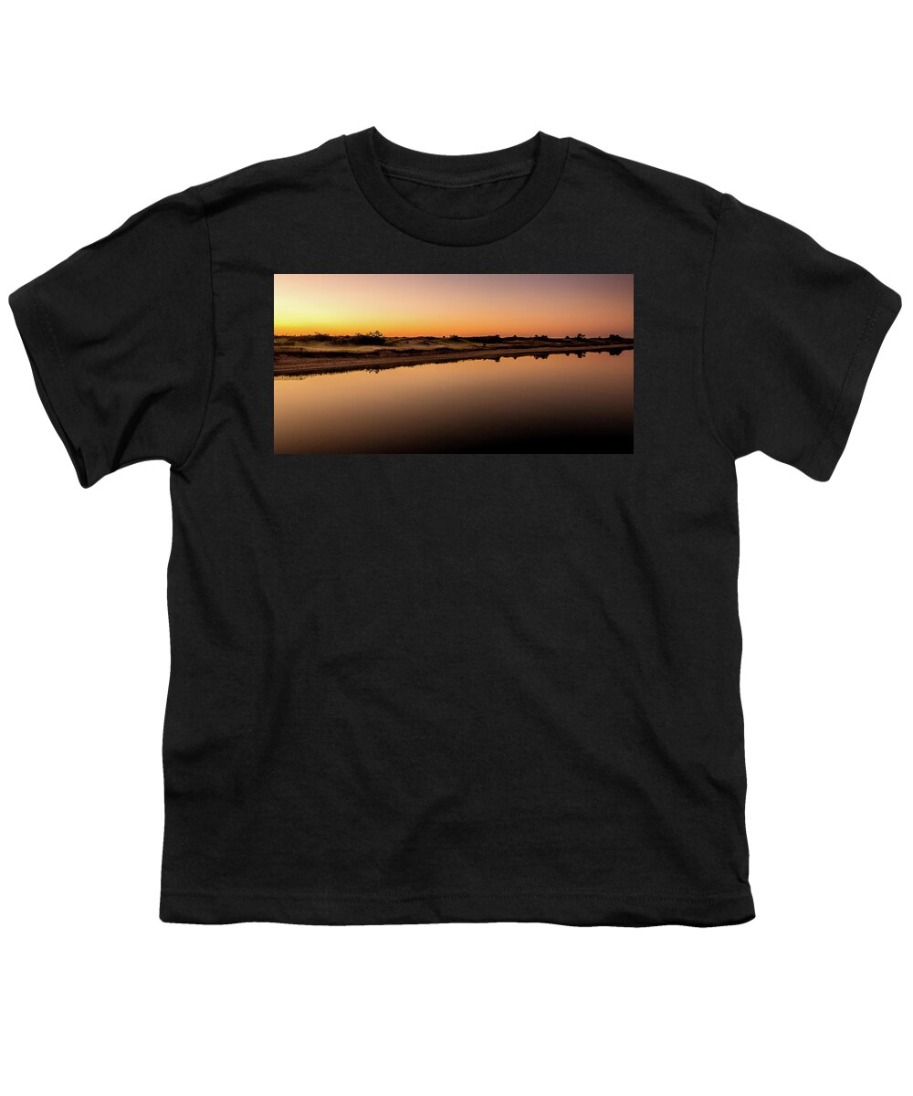 2:4 Ratio Youth T-Shirt featuring the photograph Dawn Light, Ogunquit River by Jeff Sinon