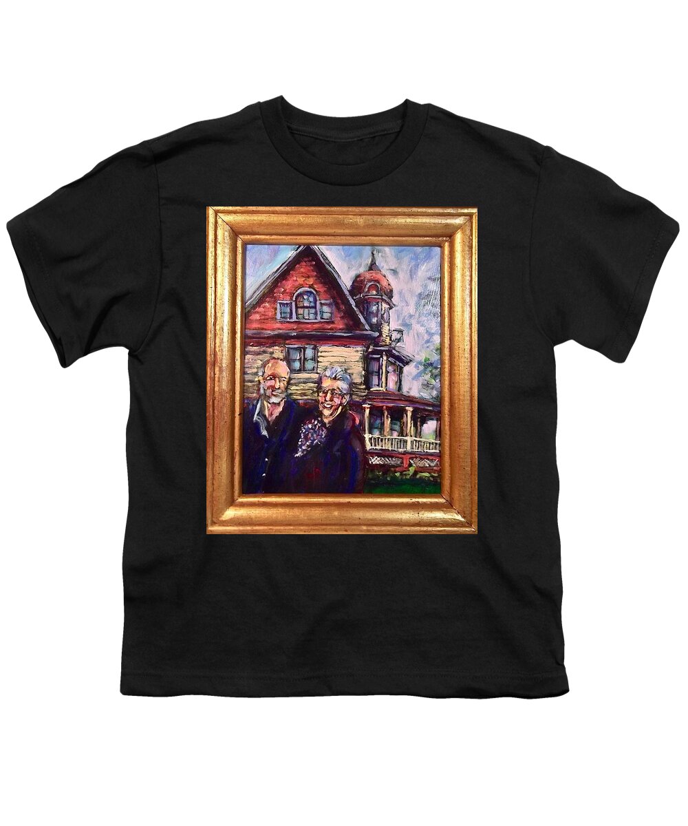 Portrait Youth T-Shirt featuring the painting Ed, Beth, Home by Les Leffingwell