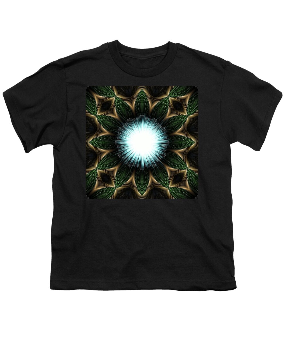 Digital Youth T-Shirt featuring the digital art Emerald Illumination TFB-231428 by Rolando Burbon